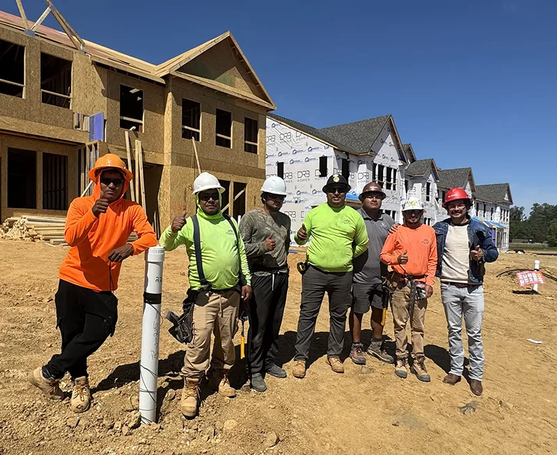 Construction worksers on job site